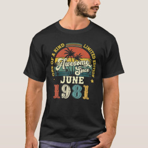 Awesome Since June 1981 Vintage 41st Birthday T-Shirt