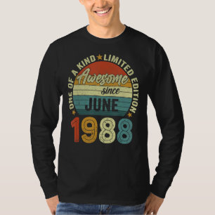 Awesome Since June 1988 34 Years Old 34th Birthday T-Shirt