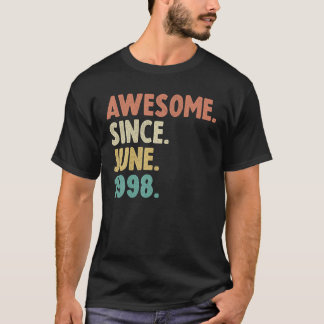 Awesome Since June 1998 24Th Birthday Gift 24Year T-Shirt