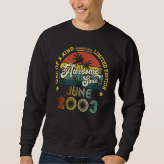 Awesome Since June 2003 19 Years Old 19th Birthday Sweatshirt