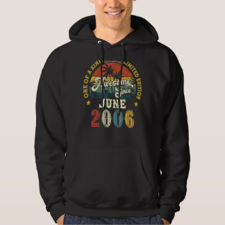 Awesome Since June 2006 Vintage 16th Birthday Hoodie