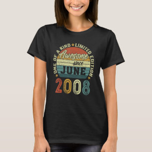 Awesome Since June 2008 14 Years Old 14th Birthday T-Shirt