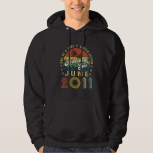 Awesome Since June 2011 Vintage 11th Birthday For  Hoodie