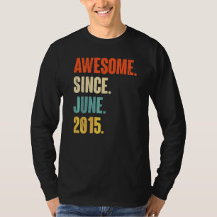 Awesome Since June 2015 7 Year Old 7th Birthday T-Shirt