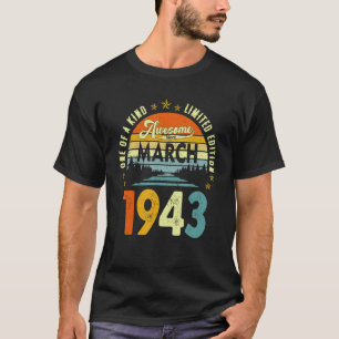 Awesome Since March 1943 Vintage 79th Birthday T-Shirt