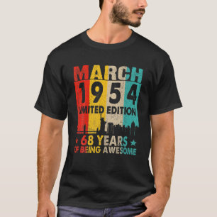 Awesome Since March 1954 68Th Birthday Vintage Ret T-Shirt