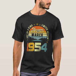Awesome Since March 1954 Vintage 68Th Birthday For T-Shirt