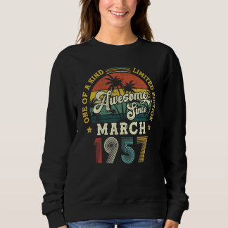 Awesome Since March 1957 Vintage 65th Birthday Sweatshirt