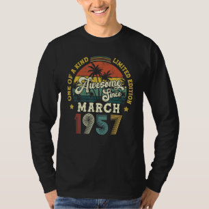 Awesome Since March 1957 Vintage 65th Birthday T-Shirt