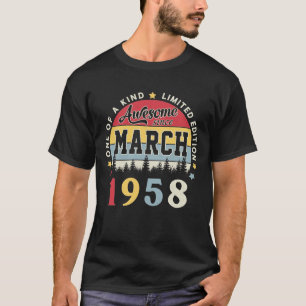 Awesome Since March 1958 Vintage Retro Birthday T-Shirt