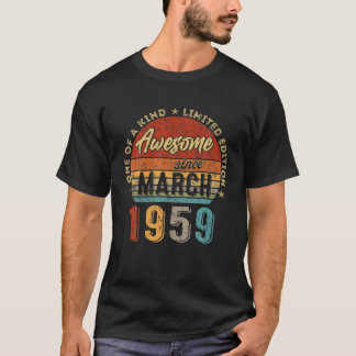 Awesome Since March 1959 Vintage 63Th Birthday T-Shirt