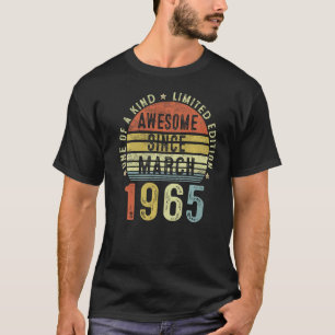 Awesome Since March 1965 58 Years Old 58th Birthda T-Shirt