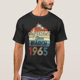 Awesome Since March 1965 Vintage 57th Birthday T-Shirt