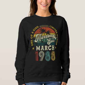 Awesome Since March 1988 Vintage 34th Birthday Sweatshirt