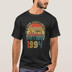 Awesome Since March 1994 Vintage 28th Birthday T-Shirt