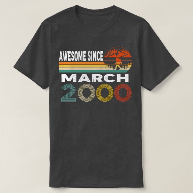 Awesome Since March 2000 T-Shirt (Design Front)