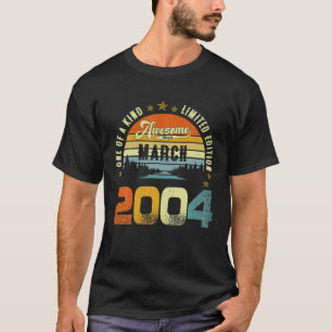 Awesome Since March 2004 Vintage 18Th Birthday For T-Shirt