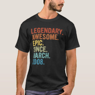 Awesome Since March 2008 15Th Birthday Classic 15 T-Shirt