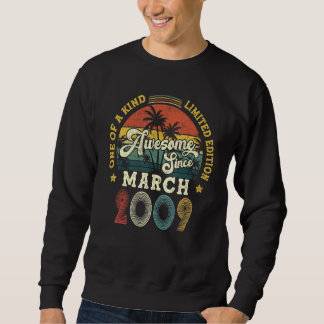 Awesome Since March 2009 Vintage 13th Birthday Sweatshirt