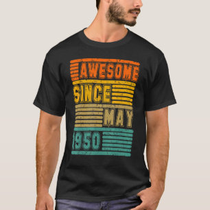 Awesome Since May 1950 Vintage 72th Men And Women T-Shirt