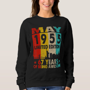 Awesome Since May 1955 67th Birthday Vintage Retro Sweatshirt