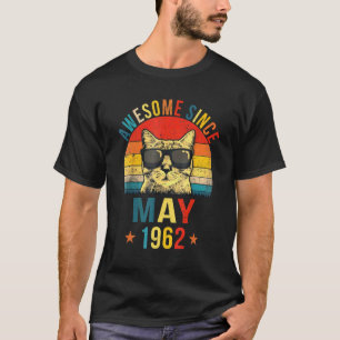 Awesome Since May 1962 60th Birthday  Cat T-Shirt