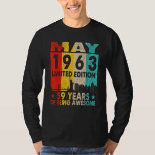 Awesome Since May 1963 59th Birthday Vintage Retro T-Shirt