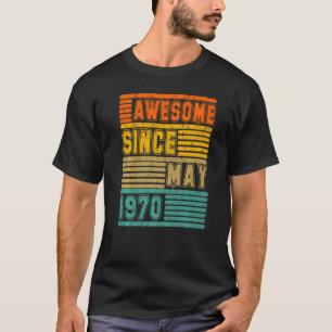 Awesome Since May 1970 Vintage 52th Men And Women  T-Shirt