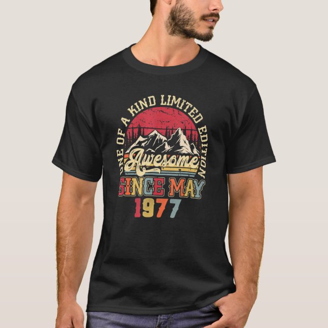 Awesome Since May 1977 45th Birthday 45 Years Old  T-Shirt (Front)