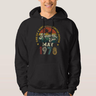 Awesome Since May 1978 Vintage 44th Birthday Hoodie