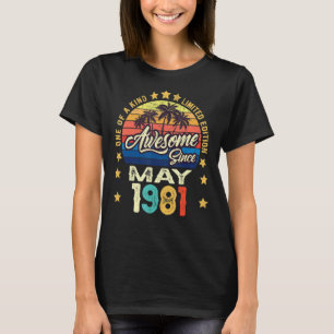 Awesome Since May 1981 Vintage 41st Birthday T-Shirt