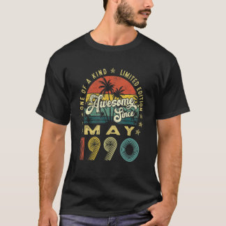 Awesome Since May 1990 Vintage 32nd Birthday For M T-Shirt