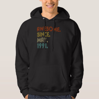 Awesome Since May 1991 Vintage 31st Birthday Hoodie