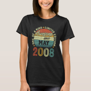 Awesome Since May 2008 14 Years Old 14th Birthday T-Shirt
