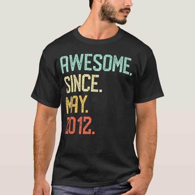 Awesome Since May 2012 8Th Birthday T-Shirt (Front)