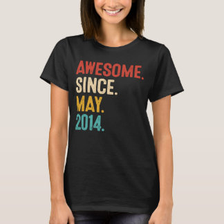 Awesome Since May 2014 9th Birthday Retro 9 Years T-Shirt