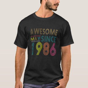Awesome Since May Born In 1986 Vintage 36nd Birthd T-Shirt