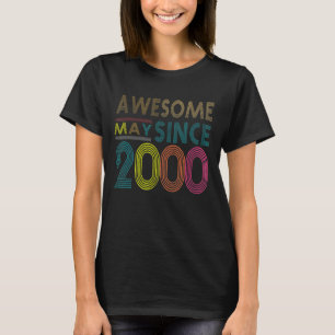 Awesome Since May Born In 2000 Vintage 22nd Birthd T-Shirt