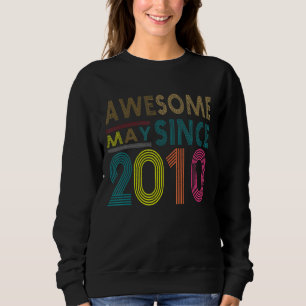 Awesome Since May Born In 2010 Vintage 12nd Birthd Sweatshirt