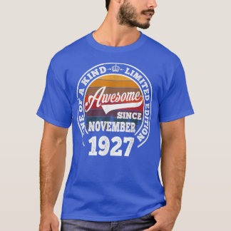 Awesome Since November 1927 95th Birthday Gift 95  T-Shirt