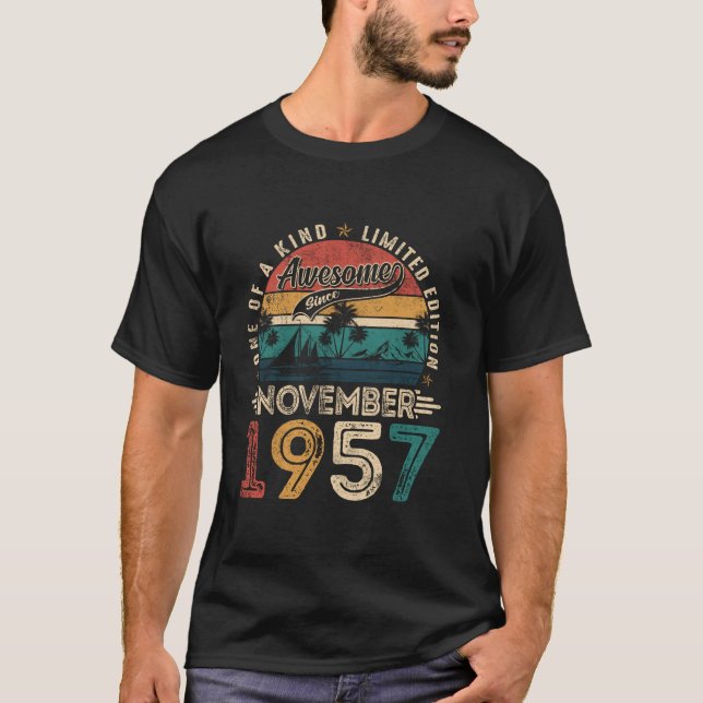 Awesome Since November 1957 68 Years Old 68th Birt T-Shirt (Front)
