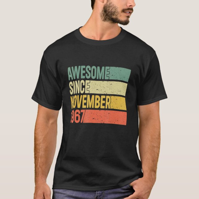 Awesome Since November 1967 55 Years Old Gifts 55t T-Shirt (Front)