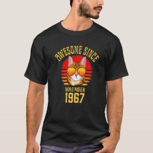 Awesome Since November 1967 55th Birthday  Cat T-Shirt
