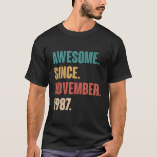 Awesome Since November 1987 Retro 36Th Birthday 36 T-Shirt