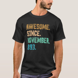 Awesome Since November 1993 Vintage 29th Birthday T-Shirt