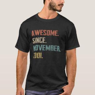 Awesome Since November 2001 20Th Birthday Funny T-Shirt