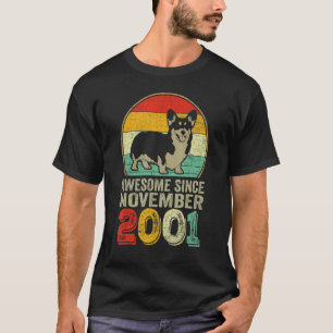 Awesome Since November 2001 21st Birthday Dog 21 Y T-Shirt