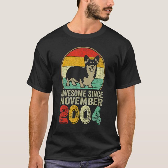 Awesome Since November 2004 18th Birthday Dog 18 Y T-Shirt (Front)