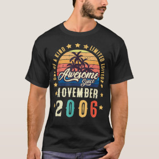 Awesome Since November 2006 Vintage 16th Birthday  T-Shirt