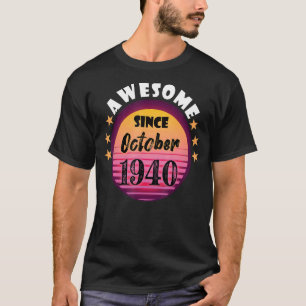 Awesome Since October 1940 Birthday 1940 October V T-Shirt